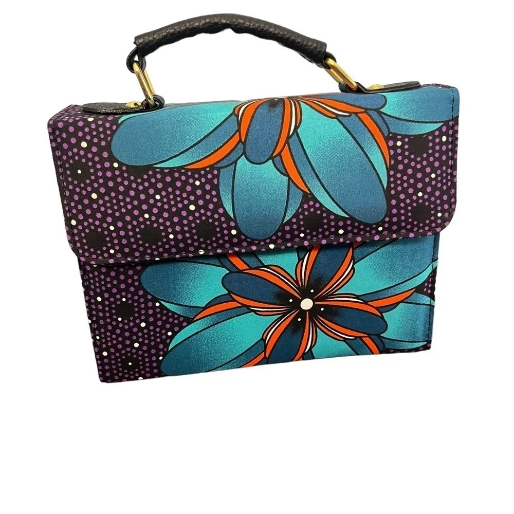 NEW Ankara African Print Multicolored Convertible Crossbody Purse Handbag